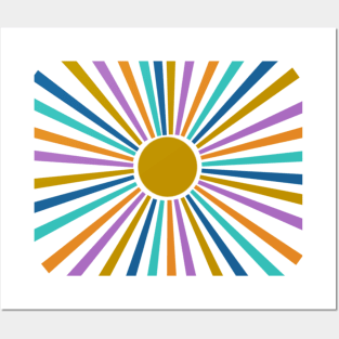 retro sun design Posters and Art